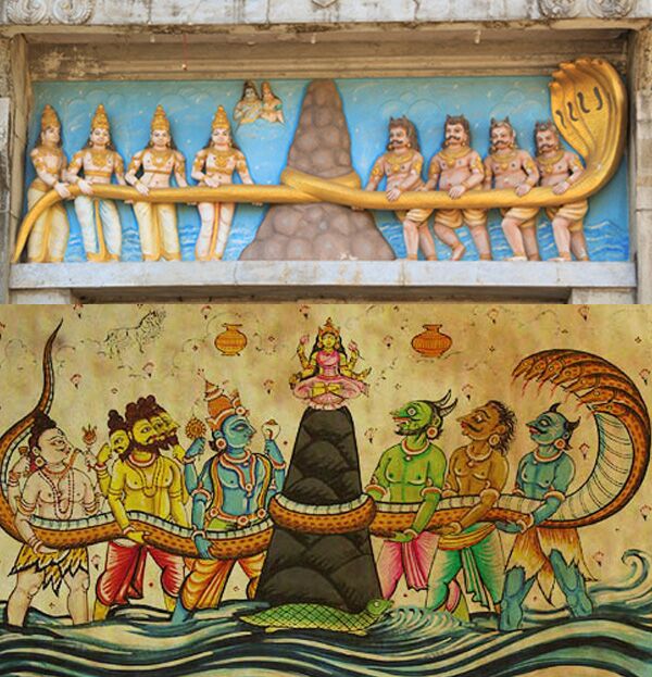 The gods and demons at the churning